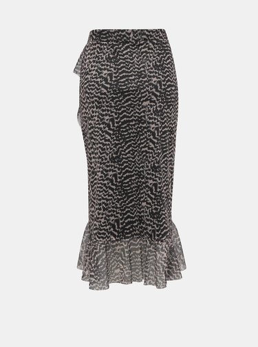 Hnedá vzorovaná sukňa Miss Selfridge Petites