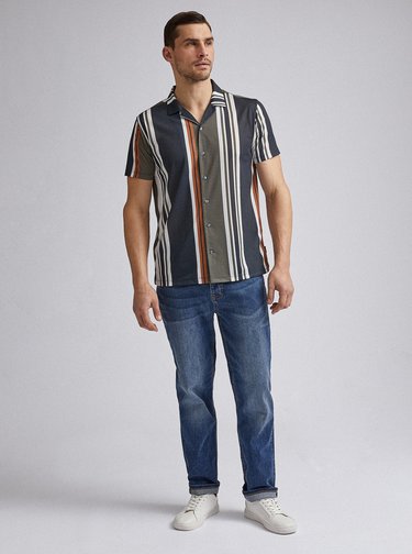 Kaki pruhovaná košeľa Burton Menswear London