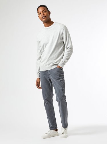 Šedé slim fit rifle Burton Menswear London