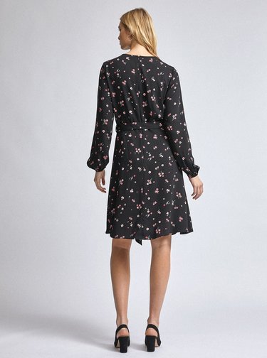 Čierne kvetované šaty Dorothy Perkins Tall
