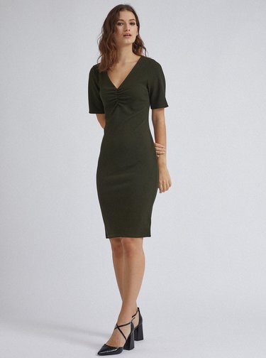Tmavě zelené pouzdrové šaty Dorothy Perkins