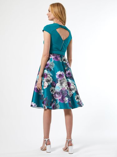 Petrolejové květované šaty Dorothy Perkins