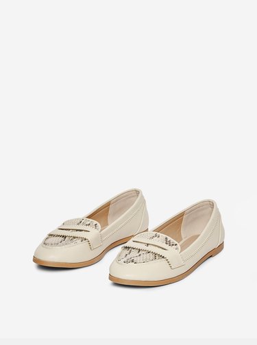Béžové mokasíny s hadím vzorem Dorothy Perkins