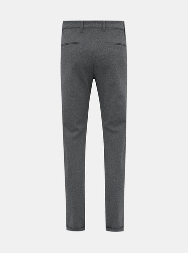 Šedé slim fit kalhoty Lindbergh