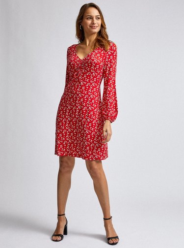 Červené květované šaty Dorothy Perkins
