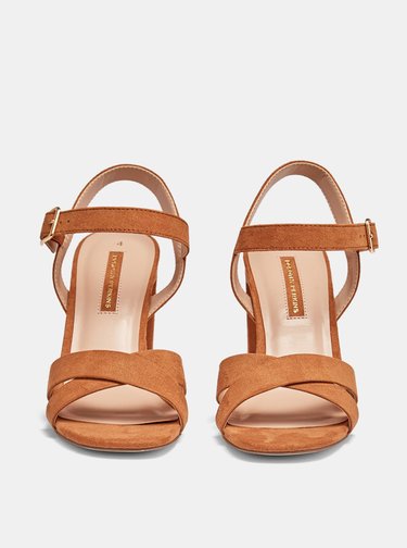 Hnedé sandále v semišovej úprave Dorothy Perkins