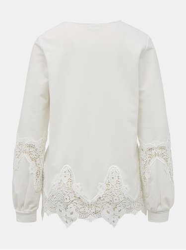 Biela ľahká mikina s krajkou VILA Lace