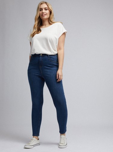 Tmavě modré skinny fit džíny Dorothy Perkins Curve Shape & Lift