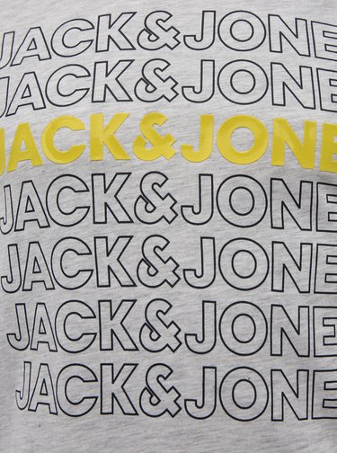 Světle šedé tričko s potiskem Jack & Jones Pine