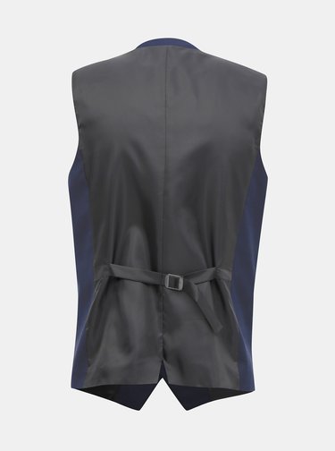 Tmavě modrá slim fit vesta s příměsí vlny Jack & Jones Solaris