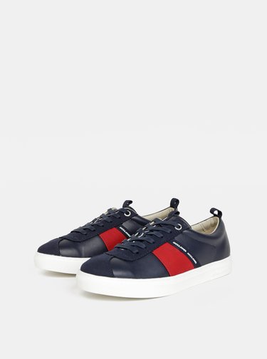 Tmavě modré pánské tenisky s detaily v semišové úpravě Jack & Jones Sloane