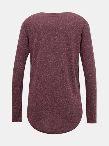 Vínové basic tričko s příměsí lnu VERO MODA