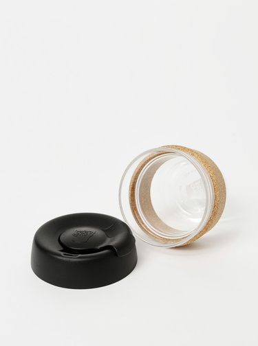 Čierny sklenený cestovný hrnček KeepCup Brew Cork small 177 ml