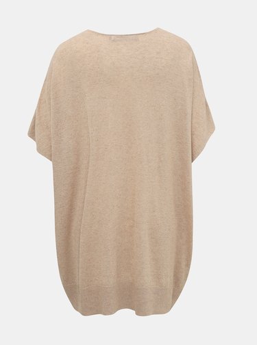 Béžový oversize svetr s příměsí lnu VERO MODA Eleo