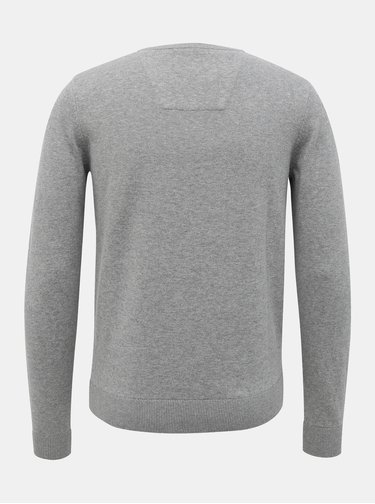 Svetlošedý pánsky basic sveter Tom Tailor