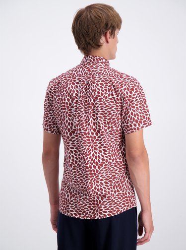 Hnědá vzorovaná slim fit košile Lindbergh
