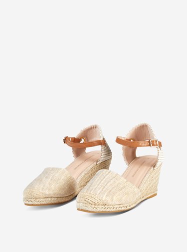 Béžové sandálky na klínku Dorothy Perkins