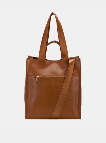 Hnedá kožená kabelka Smith & Canova Tote
