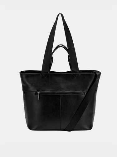 Čierna kožená kabelka Smith & Canova Tote
