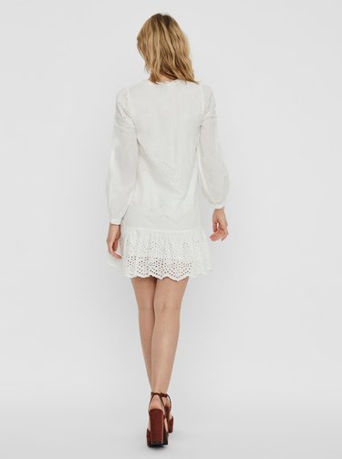 Bílé šaty s madeirou VERO MODA Olivia