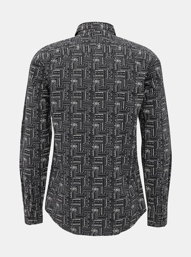 Černá vzorovaná slim fit košile ONLY & SONS Elroy