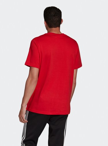 Červené pánske tričko s potlačou adidas Originals
