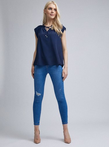 Tmavě modrá halenka Dorothy Perkins