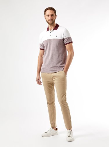 Sada dvou polo triček ve vínové a modré barvě Burton Menswear London