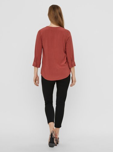 Hnědá halenka VERO MODA Maggie