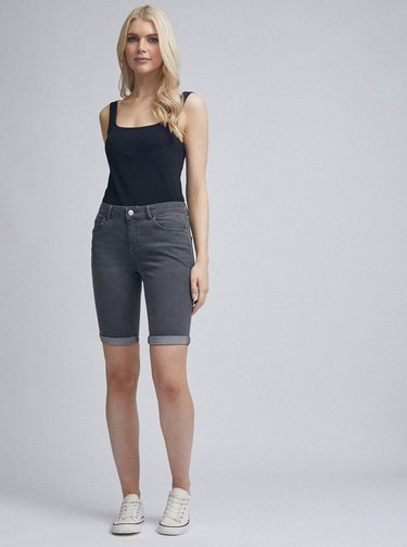 Šedé džínové kraťasy Dorothy Perkins