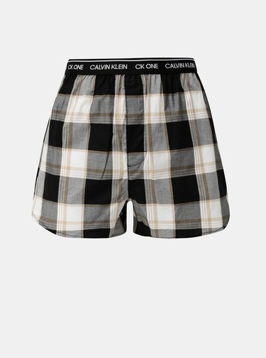 Sada tří vzorovaných trenýrek v šedé, bílé a černé barvě Calvin Klein Underwear
