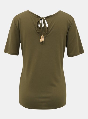 Khaki tričko Jacqueline de Yong Dalila