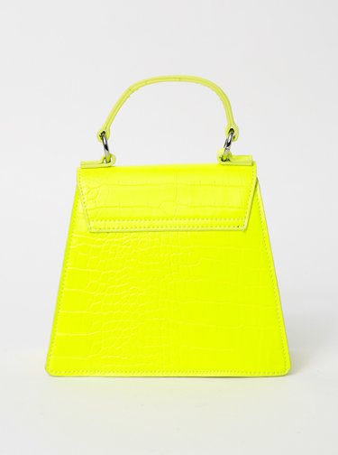 Žlutá neonová crossbody kabelka s krokodýlím vzorem Pieces Nella