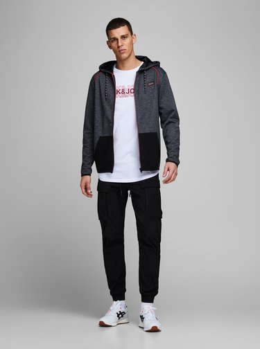 Tmavě šedá mikina Jack & Jones Colts