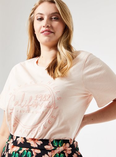 Růžové tričko Dorothy Perkins Curve