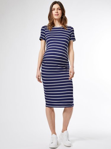 Modré pruhované tehotenské basic šaty Dorothy Perkins Maternity
