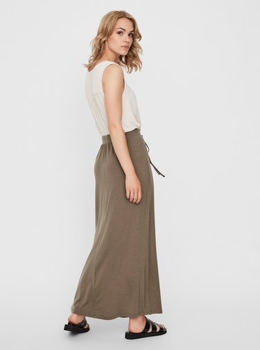 Hnědá basic maxi sukně AWARE by VERO MODA Ava