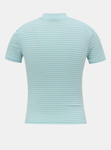 Světle modrý pruhovaný crop top TALLY WEiJL