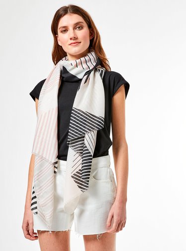 Krémová vzorovaná šatka Dorothy Perkins