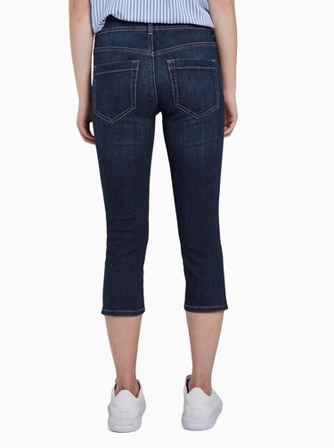 Tmavě modré dámské 3/4 slim fit džíny Tom Tailor