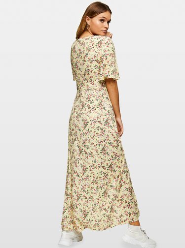 Krémové kvetované maxišaty Miss Selfridge