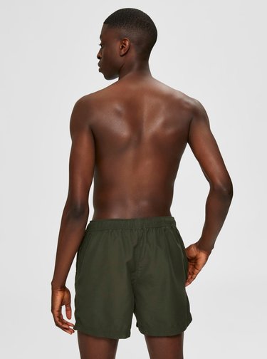 Tmavě zelené plavky Selected Homme Classic
