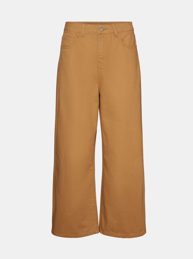 Hnedé skrátené rifle AWARE by VERO MODA Kathy