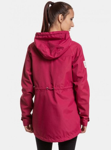 Tmavoružová dámska vodeodolná parka Meatfly Windbreaker