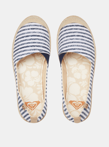 Bielo-modré pruhované espadrilky Roxy