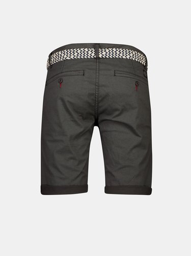 Tmavě šedé chino kraťasy s páskem Shine Original
