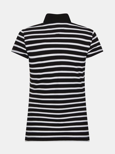 Bílo-černé dámské pruhované polo tričko Tommy Hilfiger