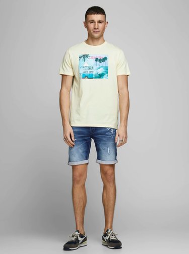 Modré džínové kraťasy Jack & Jones Rick