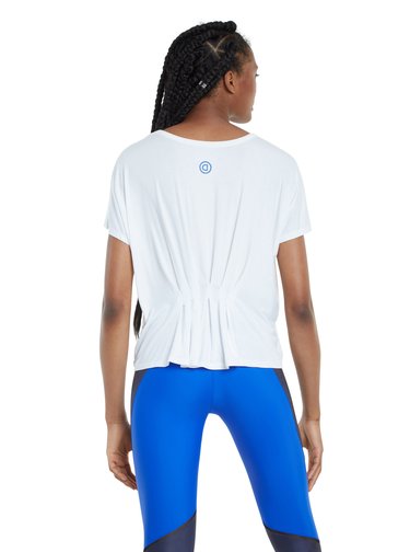 Desigual bílé sportovní tričko Tee Back Pleats Studio