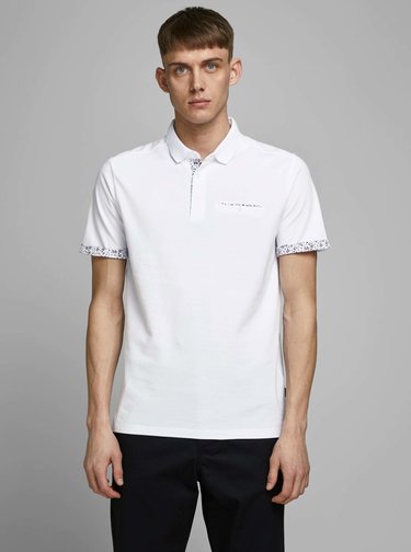Bílé polo tričko Jack & Jones James